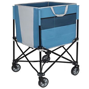 Loheer Rolling Ball Storage Cart Collapsible Wheeled Sports Organizer for Garage & Home Gym