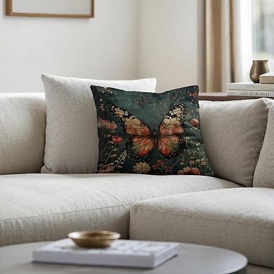 Butterfly Pillow Covers, Cottagecore Botanical, Hidden Zipper