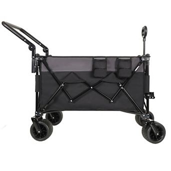 Loheer Folding Wagon Cart with Rotating Handle for Outdoor Transport