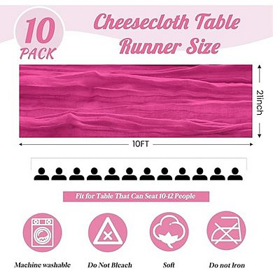 Soft Gauze Cheesecloth Table Runner, Decorative for Wedding & Party