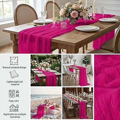 Soft Gauze Cheesecloth Table Runner, Decorative for Wedding & Party