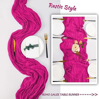 Soft Gauze Cheesecloth Table Runner, Decorative for Wedding & Party