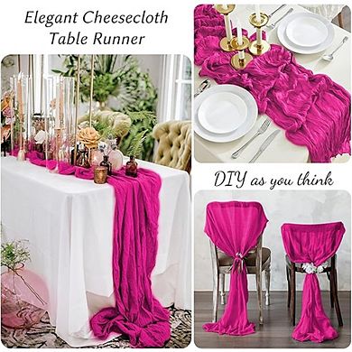 Soft Gauze Cheesecloth Table Runner, Decorative for Wedding & Party