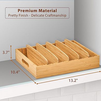 Bamboo Adjustable Lid Organizer 11 Slots 5 Dividers Drawer Tray