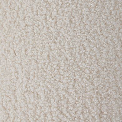 Ornavo Home White Boucle Round Tufted Storage Ottoman