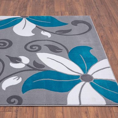 Luxe Weavers Floral Modern Area Rug for Living Rooms