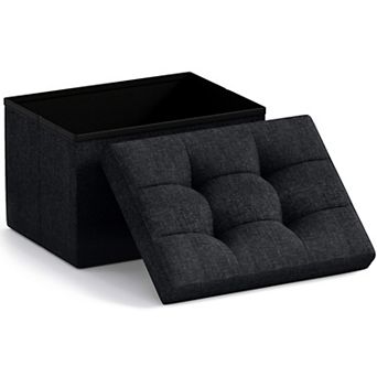 Collapsible Small Rectangle Footrest Storage Ottoman - 12 x 16 x 12