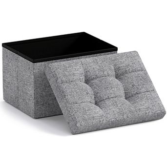 Collapsible Small Rectangle Footrest Storage Ottoman - 12 x 16 x 12