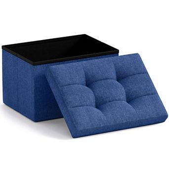 Collapsible Small Rectangle Footrest Storage Ottoman - 12 x 16 x 12