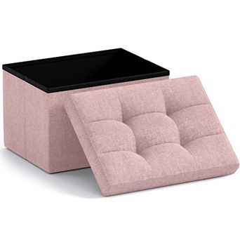 Collapsible Small Rectangle Footrest Storage Ottoman - 12 x 16 x 12