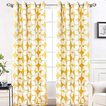 DriftAway Amelia Thermal Blackout Room Darkening Grommet Window Curtains Retro Geo Pattern