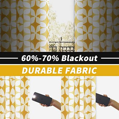 DriftAway Amelia Thermal Blackout Room Darkening Grommet Window Curtains Retro Geo Pattern
