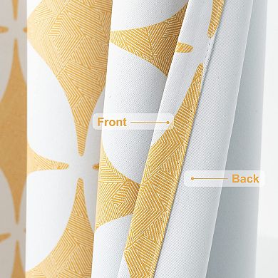 DriftAway Amelia Thermal Blackout Room Darkening Grommet Window Curtains Retro Geo Pattern