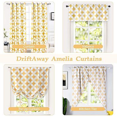 DriftAway Amelia Thermal Blackout Room Darkening Grommet Window Curtains Retro Geo Pattern
