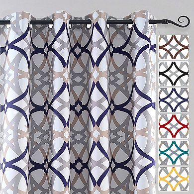 DriftAway Alexander Blackout Curtains for Living Room Pattern Match Thermal Insulated Mid Century