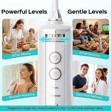 COSLUS E40 Cordless Water Flosser, 10 Pressure Settings, Rechargeable, Portable for Travel