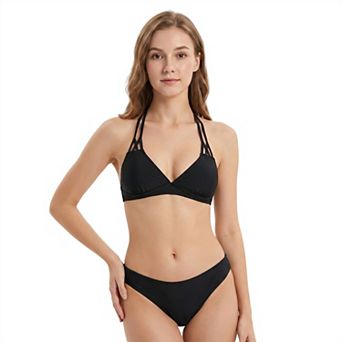 Charmo Women Cage Strap Halter Triangle Bikini Set