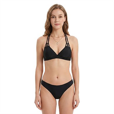 Charmo Women Cage Strap Halter Triangle Bikini Set