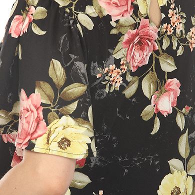 Women’s Floral Print Short Sleeve V-Neck Maternity Dress