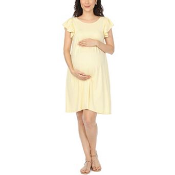Women’s Scoop Neck Flutter Sleeve Maternity Dress