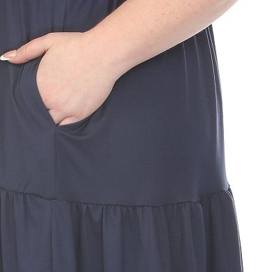 Plus Size Short Sleeve Tiered A-Line Maternity Dress