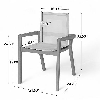 Patio Dining Chair Set Textile Cushion Accessory Teak Wood Frame For Outdoor Household Use