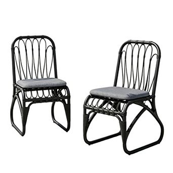 Patio Dining Chair Set Washable Cushion Accessory Rattan Weave For Exterior Home Space