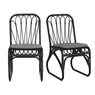 Patio Dining Chair Set Washable Cushion Accessory Rattan Weave For Exterior Home Space