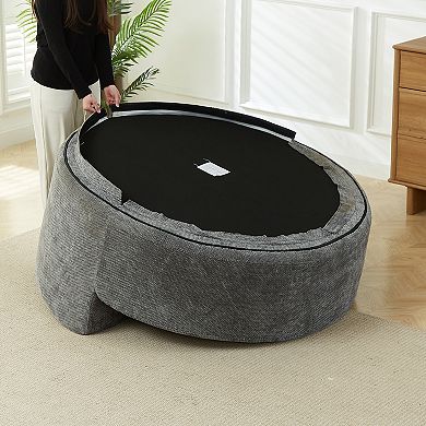 Lounge Chair Swivel Sleeper Function Chenille Foam Cushion For Residential Living Room