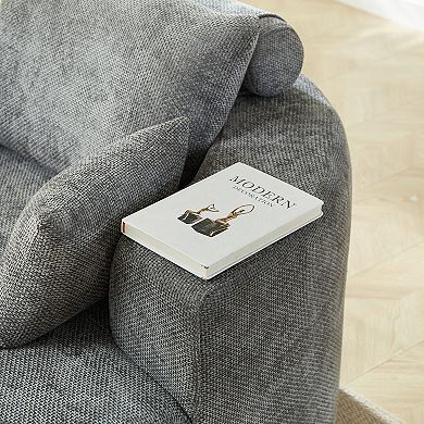 Lounge Chair Swivel Sleeper Function Chenille Foam Cushion For Residential Living Room