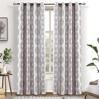 DriftAway Room Darkening Curtain Damask Pattern Medallion Drapes for Living Room and Bedroom
