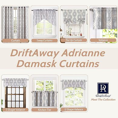 DriftAway Room Darkening Curtain Damask Pattern Medallion Drapes for Living Room and Bedroom