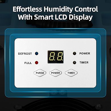 180 pt. 6000 sq.ft. Commercial Dehumidifier with Drain Pump, Wheels, LCD Screen