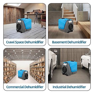 180 pt. 6000 sq.ft. Commercial Dehumidifier with Drain Pump, Wheels, LCD Screen