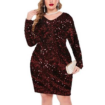 Zeagoo Women' Party Dress Elegant Evening Midi Sequin Dress