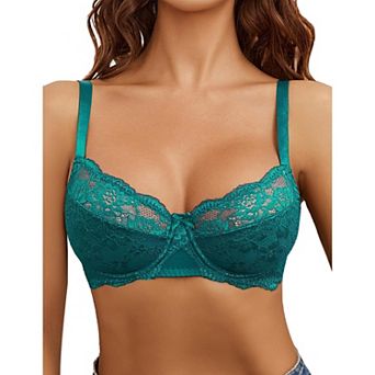 Avidlove Women Lace Bra Mesh Balconette Underwire Unlined Everyday Bra Lingerie