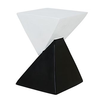 Geometric Side Table with Durable MGO Construction for Indoor and Outdoor Use