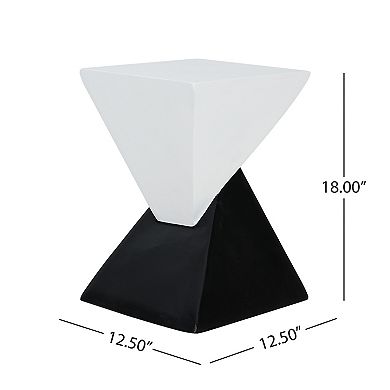 Geometric Side Table with Durable MGO Construction for Indoor and Outdoor Use
