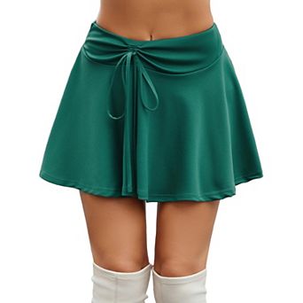 Avidlove Women Mini Skirt High Waist Side Drawstring Women Skirts A Line Short Skater Skirt