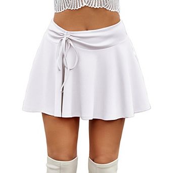 Avidlove Women Mini Skirt High Waist Side Drawstring Women Skirts A Line Short Skater Skirt