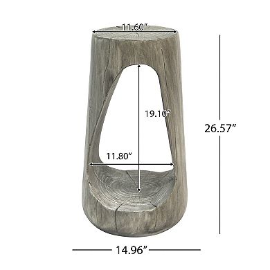 Hollow Garden Stool with Wood Like Texture for Balcony and Beach