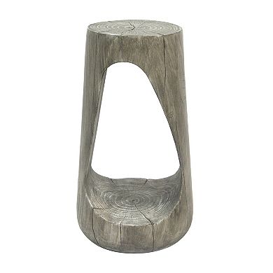 Hollow Garden Stool with Wood Like Texture for Balcony and Beach