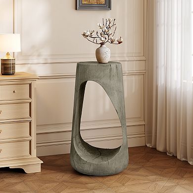 Hollow Garden Stool with Wood Like Texture for Balcony and Beach