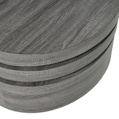 Rotating Coffee Table with Swivel Storage and Metal Frame for Living Room