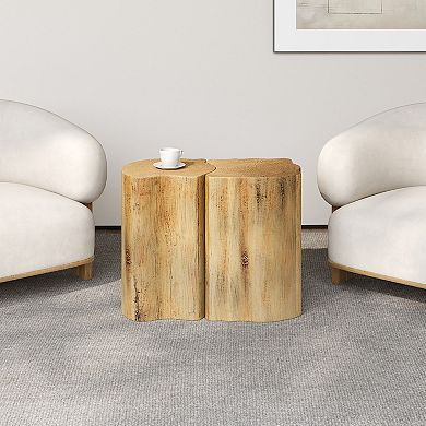 Irregular Side Table with Split Design for Small Space Living Rooms