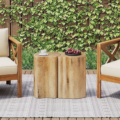 Irregular Side Table with Split Design for Small Space Living Rooms