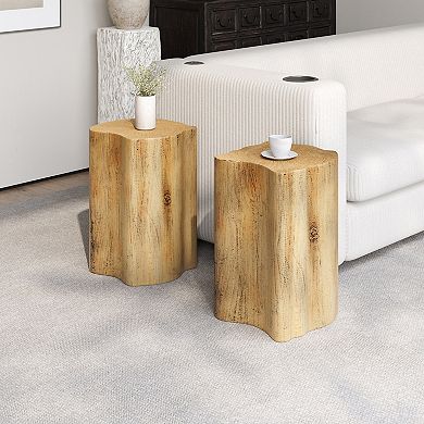 Irregular Side Table with Split Design for Small Space Living Rooms