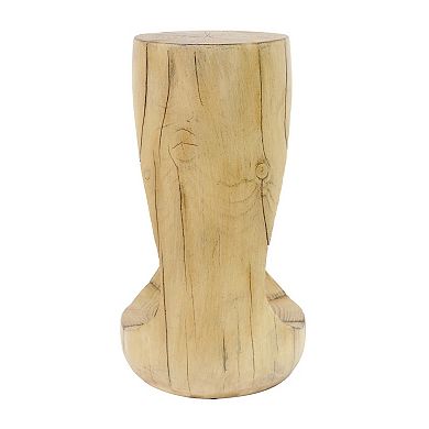 Hollow Design Garden Stool with Wood Like Texture for Patio and Beach