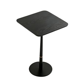 Square Coffee Table with Metal Support Feet and Wood Texture for Lounge Areas