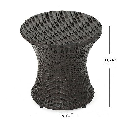 Hourglass Side Table with Hourglass Structure and Natural Wood Grain for Seating Areas